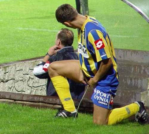 Soccer Player Pissing On The Field